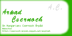 arpad csernoch business card