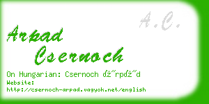 arpad csernoch business card